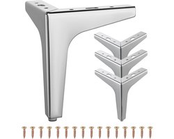 Moderne metalen meubelpoten voor meubels - 4 stuks driehoekige meubelpoten 10 cm