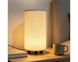 Moderne Nachtlamp – Stoffen Tafellamp – Linnen Lampenkap Met USB-Kabel – Warm Licht – Beige – Decoratieve Tafellamp – Geschikt Voor Slaapkamers, Woonkamers, Kantoren, Enz. – 1 Stuk