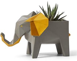 Moderne Olifant Bloempot Succulent Plantenbak - Resin Dier Standbeeld Decoratie - 17 cm Lang - Uniek Cadeau Voor Huis