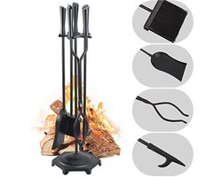 Moderne Open Haard Gereedschap Set - 5 Stuks Smeedijzeren Accessoires voor Binnen en Buiten