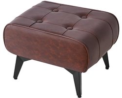 Moderne ottomaanse voetkruk - bruin - kunstleer - 40 × 30 × 26 cm