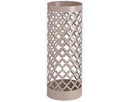 Moderne Paraplustandaard van Metaal met Afdruipbak en 2 Haken - Taupe 19 x 19 x 49 cm