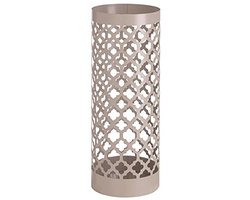 Moderne Paraplustandaard van Metaal met Afdruipbak en 2 Haken - Taupe 19 x 19 x 49 cm