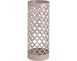 Moderne Paraplustandaard van Metaal met Afdruipbak en 2 Haken - Taupe 19 x 19 x 49 cm