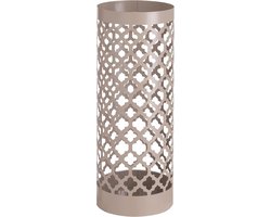 Moderne Paraplustandaard van Metaal met Afdruipbak en 2 Haken - Taupe 19 x 19 x 49 cm