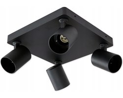 Moderne plafond spot vierkant | opbouw | zwart | 4 x GU10 fitting