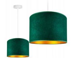Moderne Plafondlamp met Fluweel Lampenkap - Groen & Goud