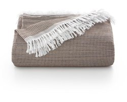Moderne plaid/sprei - veelzijdig en stijlvol - 1 stuk - taupe - 140 x 180 cm