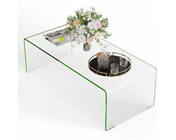 Moderne rechthoekige salontafel van gehard glas - Minimalistisch design voor de woonkamer