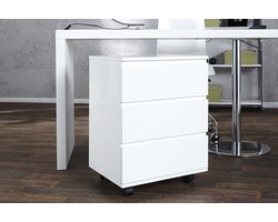 Moderne rolcontainer BIG DEAL 45cm wit hoogglans 3 lades - 16808