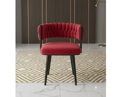 Moderne Ronde Eettafel Set 5 stuks voor 4 personen - Comfortabele Stoelen en Stijlvolle Houten Tafel - Minimalistisch Design voor Woonkamer, Keuken, Kantoor of Ontvangstruimte - Casa Serena