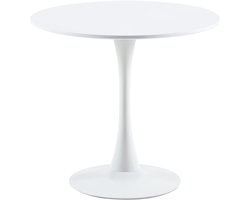Moderne ronde eettafel voor kleine ruimtes - Wit 70x70cm
