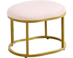 Moderne Ronde Fluwelen Voetenbank Ijdelheid Kruk, Outdoor Poefs en Ottomanen Klein, Make-Up Stoelen Kruk voor Make-Up Tafel, met Gouden Metalen Voet, voor Woonkamer, Slaapkamer