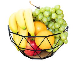 Moderne Ronde Fruitmand - Decoratieve Multifunctionele Opbergmand voor Keuken en Aanrecht - 26 x 26 x 12 cm