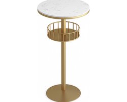 Moderne Ronde Hoge Bartafel Set – Compacte Bistro Tafel met 1 Barkruk, Ruimtebesparend & Stijlvol Wit Design voor Keuken, Woonkamer of Café – NoviHome
