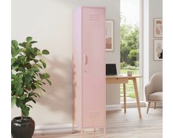 Moderne Roze Stalen Lockerkast / Garderobekast / Kledingkast 35x46x180 cm met Slot en Verstelbare Legborden – Duurzame Opbergkast voor Kantoor, Thuis en Schoenen