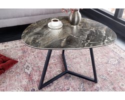 Moderne salontafel MARVELOUS 70cm taupe marmeren keramiek gemaakt in Italie - 42143