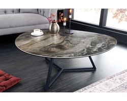 Moderne salontafel MARVELOUS 90cm taupe marmeren keramiek gemaakt in Italie - 42141