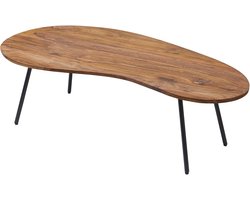 Moderne Salontafel Massief Hout en Metaal 122 x 36 x 63 cm