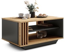 Moderne salontafel met lamellen - Elegante rechthoekige woonkamer tafel met plank