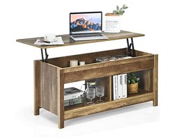 Moderne salontafel met opklapbaar blad en verborgen opbergruimte