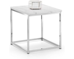 Moderne Salontafel met Wit Marmeren Look en Ronde Vorm