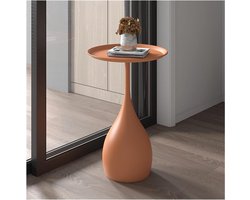 Moderne Salontafel Nordic sofa kleine bijzettafel ronde mini moderne beweegbare woonkamer hoge hoek tafel kleine salontafel Bijzettafeltje (Color : Orange)
