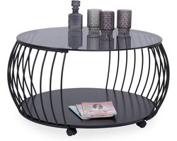 Moderne Salontafel Rond Zwart Metaal Woonkamer