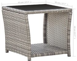 Moderne Salontafel van Poly Rattan met Glazen Blad - Elegant voor Terras, Balkon en Tuin