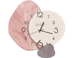 Moderne Scandinavische Wandklok van Kristallijn Porselein - Stil en Creatief Design voor Woonkamer, Keuken en Kantoor