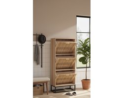 Moderne Schoenenkast Medahomestore – 52x25x120 cm – Opbergrek voor Schoenen en Accessoires – Flurgarderobe, Schoenen Organizer, Stabiele Schoenenkast van Hoogwaardig Houtwerkstof, Ideaal voor Gang of Woonkamer