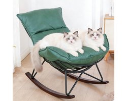 Moderne Schommelstoel - Comfortabele Relaxstoel - Ontspannen Lezen - Gevoerde Zitting Schuim - 103x69x86cm - Groen
