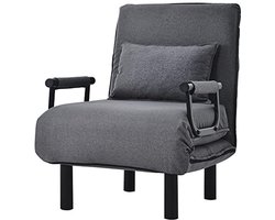 Moderne slaapbank en wandelstoel - multifunctioneel logeerbed voor kleine kamers - ademend linnen grijs