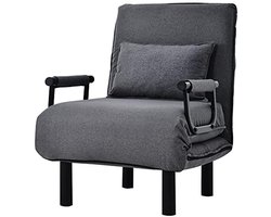 Moderne slaapbank en wandelstoel - multifunctioneel logeerbed voor kleine kamers - ademend linnen grijs