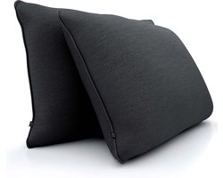 Moderne Sofa Kussenset 40x60 met zachte OEKO-TEX Katoenen Hoes - Comfortabel sierkussen met medium harde kussen vulling - Perfect als decoratief rugkussen - Premium sofakussen van DYNMC YOU - Anthraciet