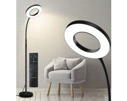 Moderne staande lamp met afstandsbediening - Vloerlamp voor lezen en leren in woonkamer, slaapkamer en kantoor