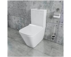 Moderne Staande Toilet Compleet Set - Rimless Spoeling - Wit