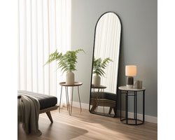 Moderne staande toiletpapierhouder met wc-borstel en glazen plank - Roestvrij staal en zwart mat