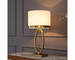 Moderne tafellamp met stoffen kap - Elegant bedlampje voor slaapkamer en woonkamer - E27 fitting - Zwart