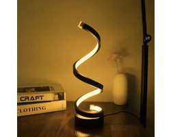 Moderne tafellamp spiraalvorm - Spiraal Lamp - Led Lamp - Zwart - Elegantie Verlicht - Spiraalvormig - Spiraal Design - Dimbaar