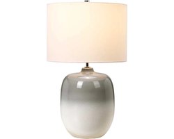 Moderne Tafellamp - Steady Lighting - Kunststof - Modern - E27 - L: 36cm - Voor Binnen - Woonkamer - Eetkamer - Grijs