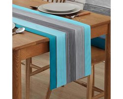 Moderne Tafelloper met Houtnerf en Strepen - Seizoensgebonden Interieurdecoratie 33 x 183 cm