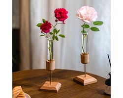Moderne tafelvaas met reageerbuisdesign, elegante bloemenhouder voor hydrocultuurplanten, minimalistische woondecoratie voor woonkamer en kantoor (2 stuks)