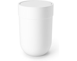 Moderne Touch Afvalbak 6L – Wit – Compacte Prullenbak Met Deksel Voor Badkamer Of Slaapkamer