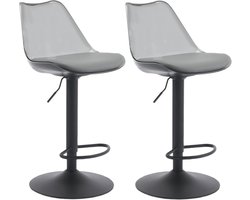 Moderne Transparante Barstoel Set van 2, Padded en In hoogte verstelbaar, Eetkamer en Bar Stoelen met Rugleuning en Voetsteun, 360 Graden Draaiende Staande Stoelen