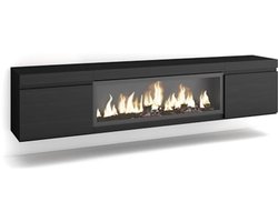 Moderne TV-meubel met Elektrische Haard voor TV's tot 80" | Lowboard voor Woonkamer en Eetkamer