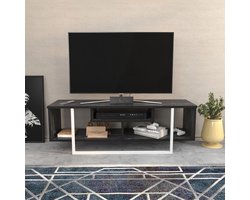 Moderne tv-meubel zwart wit 120 cm - melamine tv-standaard 18 mm | Woonkamer tv-unit design | Hanah Home