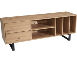 Moderne TV-onderkast - TV-standaard - Eiken decor - Rechthoekige opbergruimte - Ruim - Georganiseerd - 150 cm x 55 cm x 40 cm