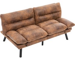 Moderne tweezits stoffen bank van chenille met ergonomisch ontwerp, ademend zitvlak, verstelbare rugleuning en armsteunen, en metalen poten voor optimaal comfort en stabiliteit.