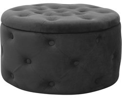 Moderne Velvet Ottoman met Opbergruimte | Decoratieve Poef voor Woonkamer en Slaapkamer | Beige